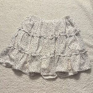 Princess Polly Cream Ruffled Tiered Mini Skirt